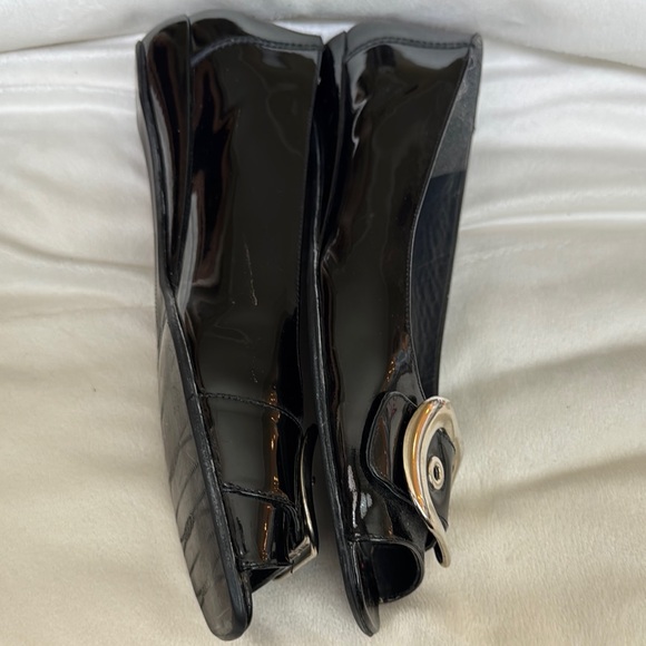Stuart Weitzman Black Peep Toe Flats - Size 11 - Picture 6 of 11